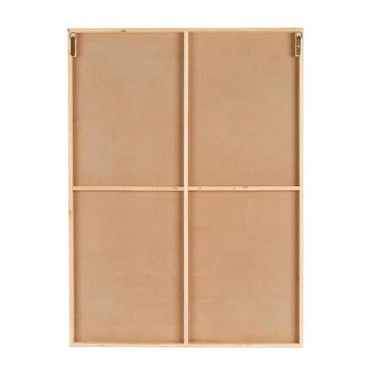 35" x 47" White Wooden Leaf Embossed Wall Décor